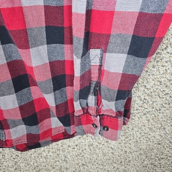 Eddie Bauer Shirt‎ Men's XXL 2XL Button Up Red Plaid Flannel Outdoors Casual - Picture 2 of 7